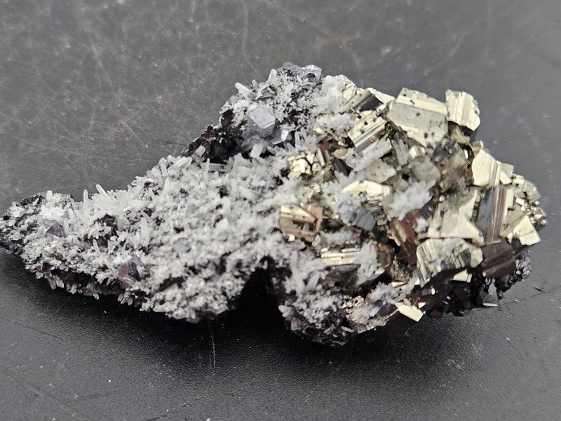 Needle quartz w/Pyrite &amp; Galena