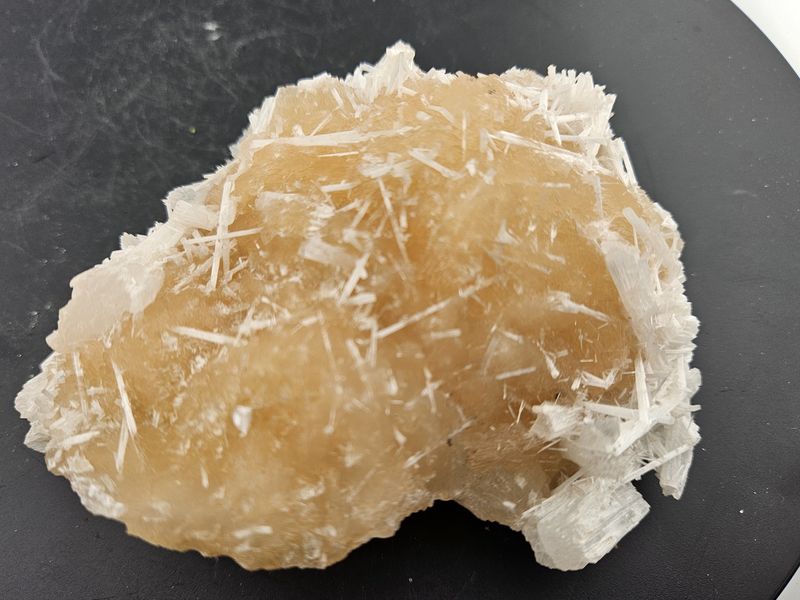Scolecite on Stilbite.  From India!