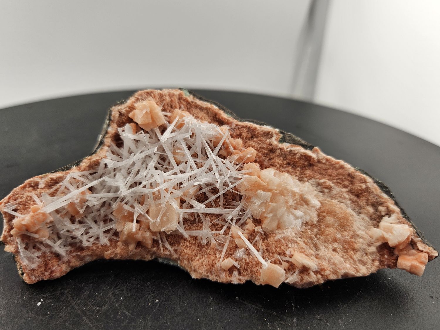 Scolecite on Heulandite.  From India!