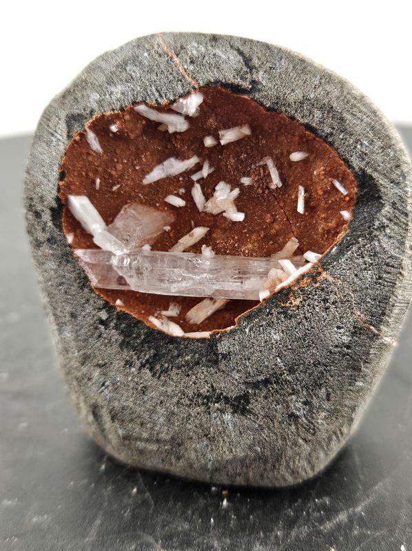 Red Quartz w/Scolecite geode