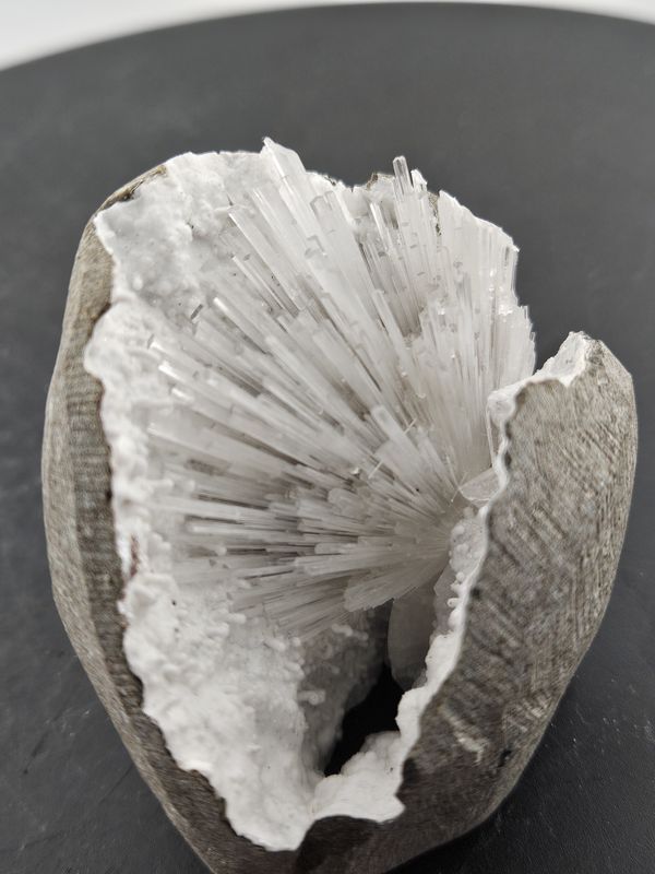 Druzy Quartz w/Scolecite Flower, geode.  Beautiful piece!