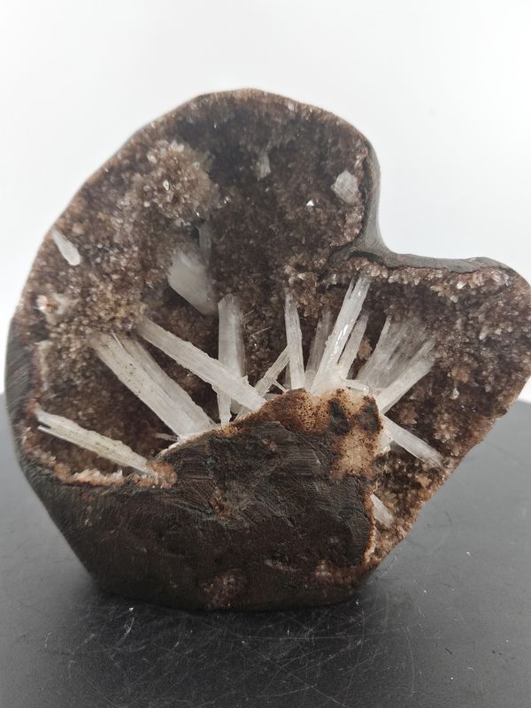 Scolecite w/Heulandite geode.  From India.