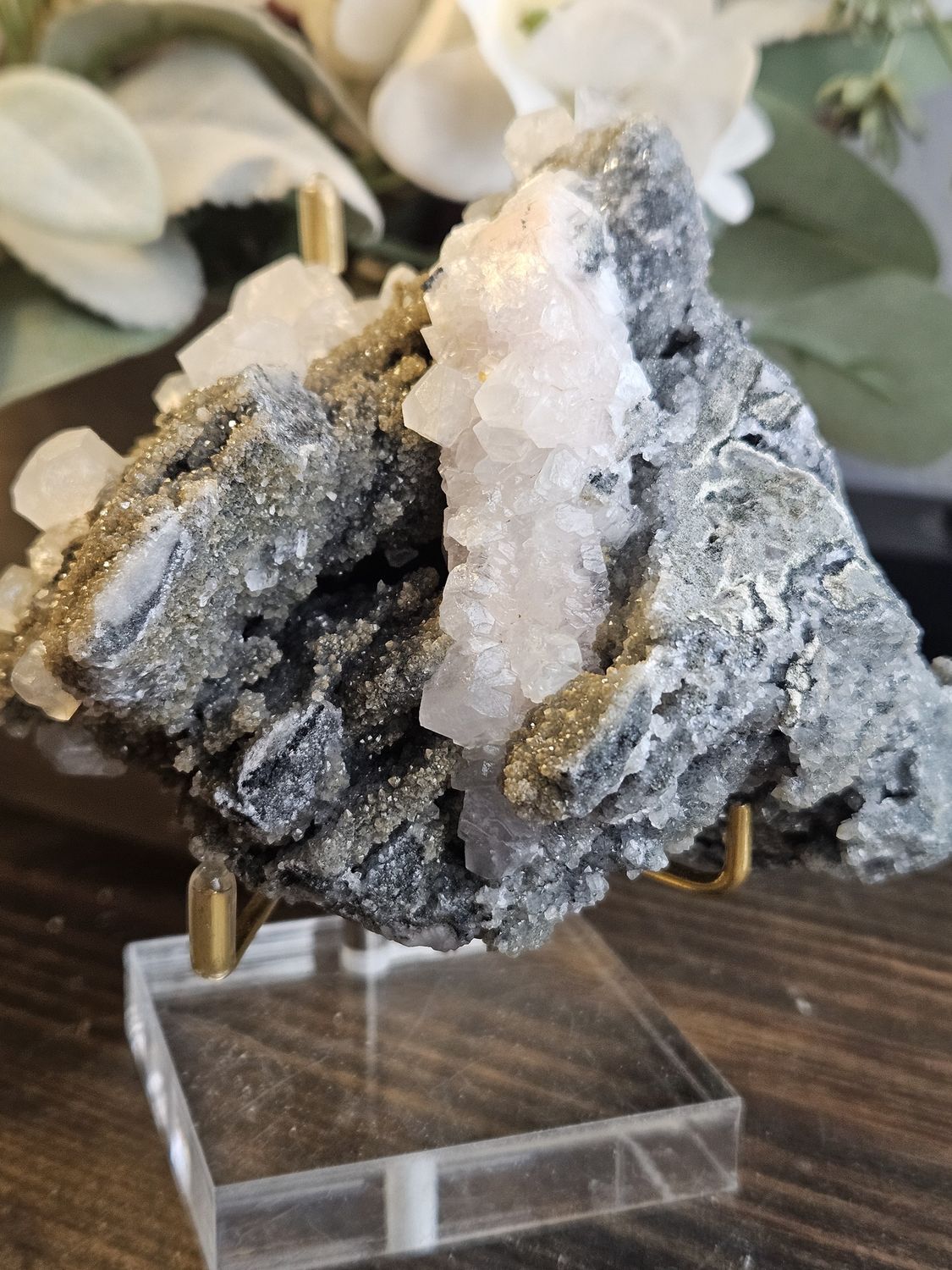 Epidote w/Pink Mango Calcite