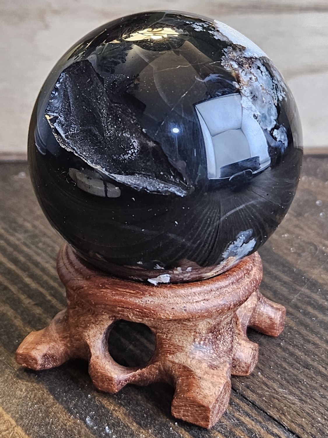 Snowflake Obsidian sphere