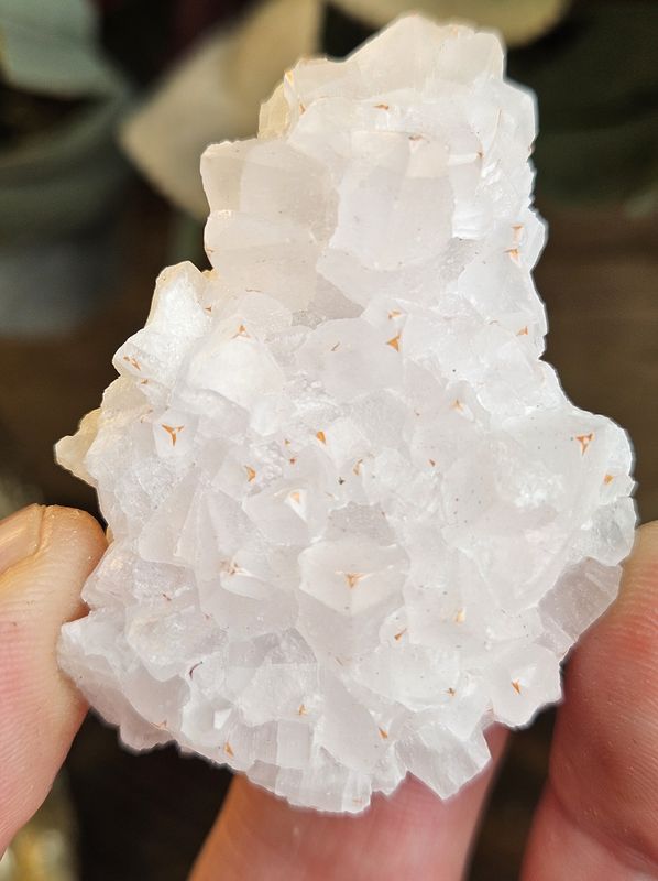 Fluorescent Mango Calcite w/Hematite Inclusions