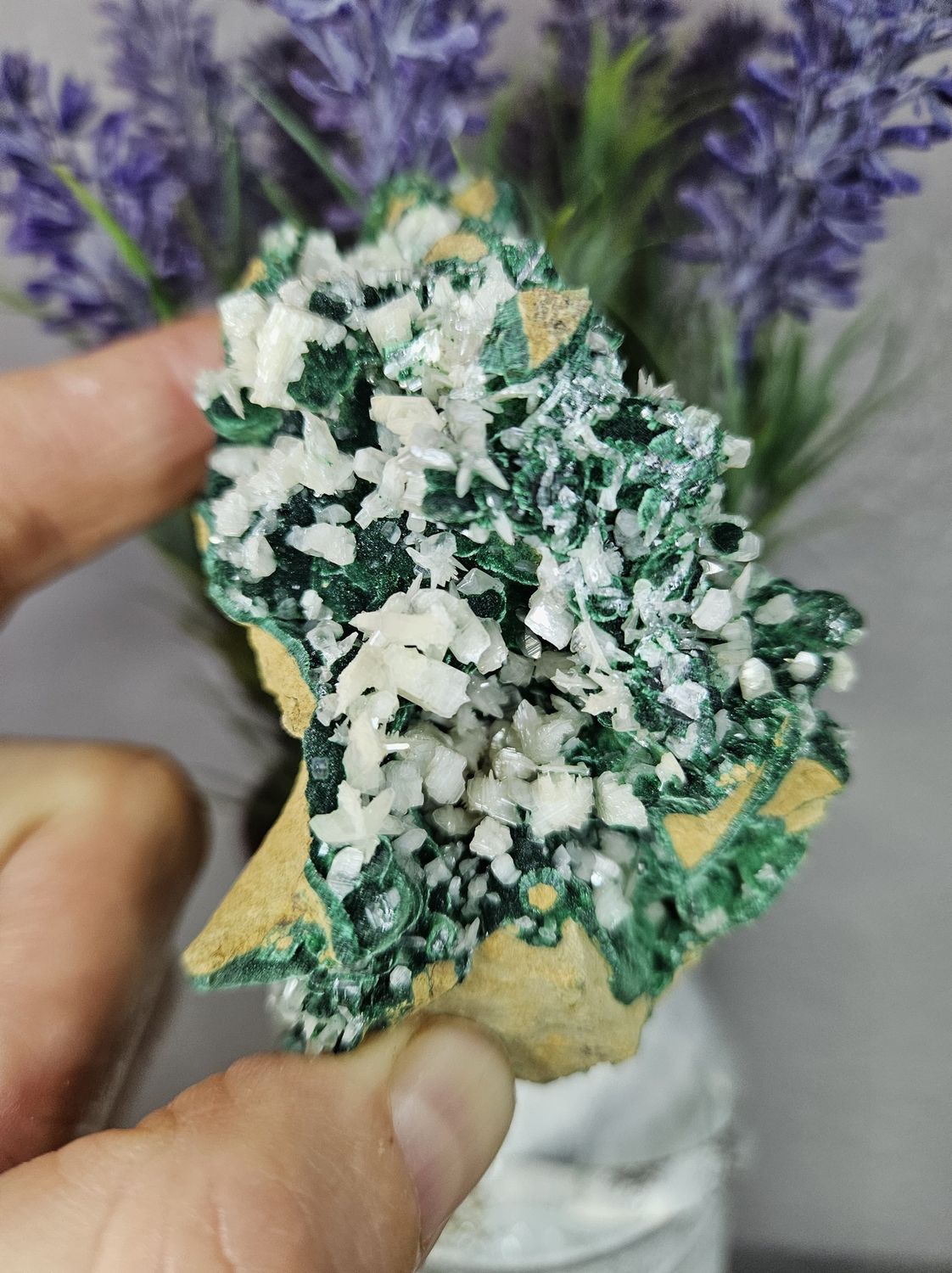 Malachite w/Calcite.  Amazing piece!