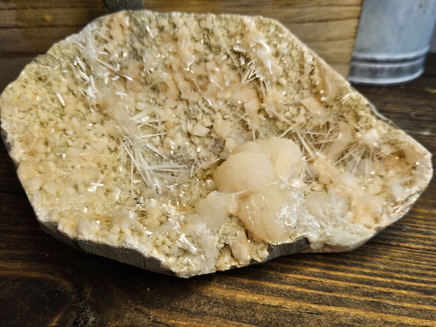 Scolecite Geode w/Heulandite.  From India