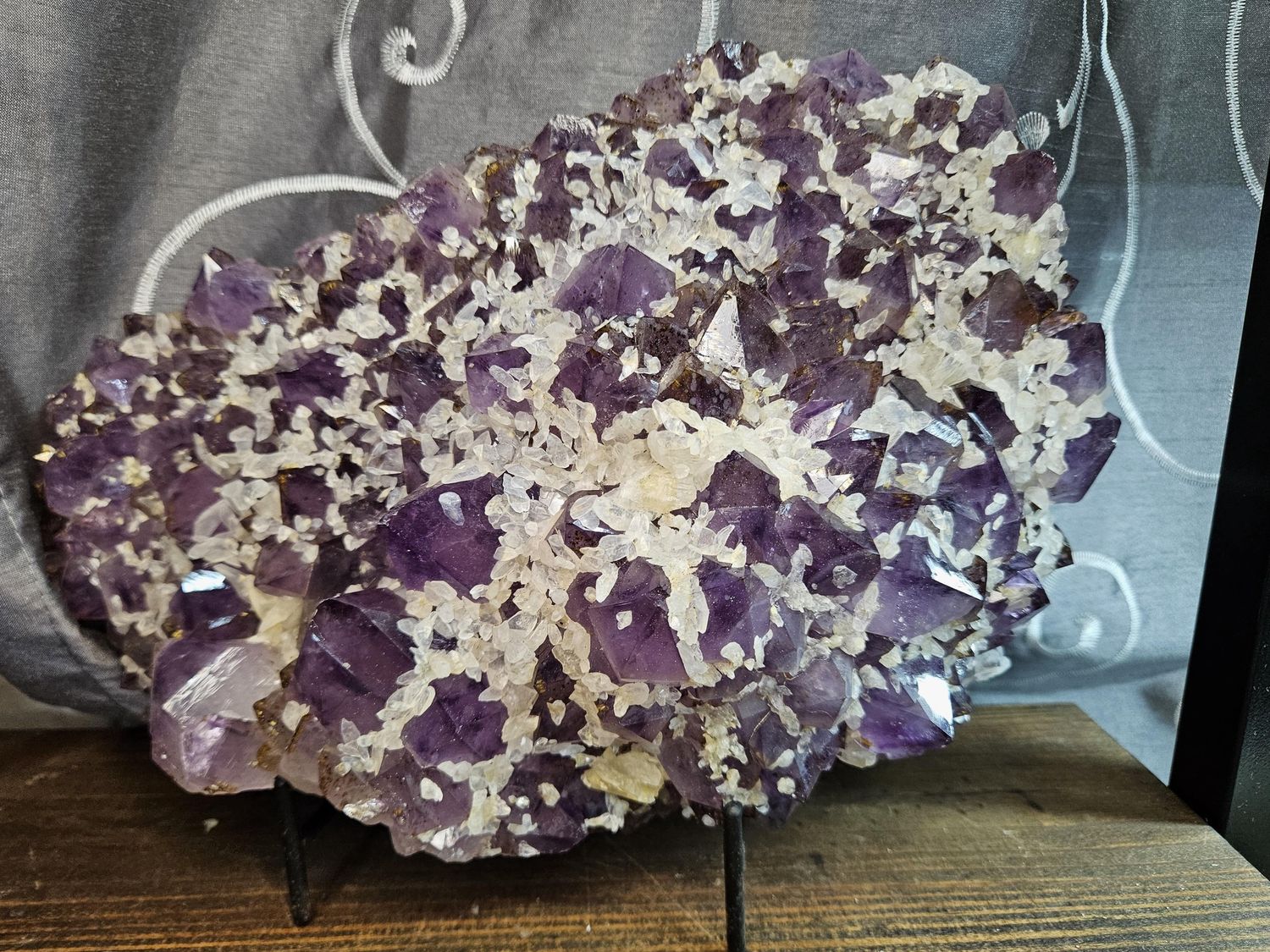 HUGE, Dark Purple Amethyst, with Calcite.  BEAUTIFUL!