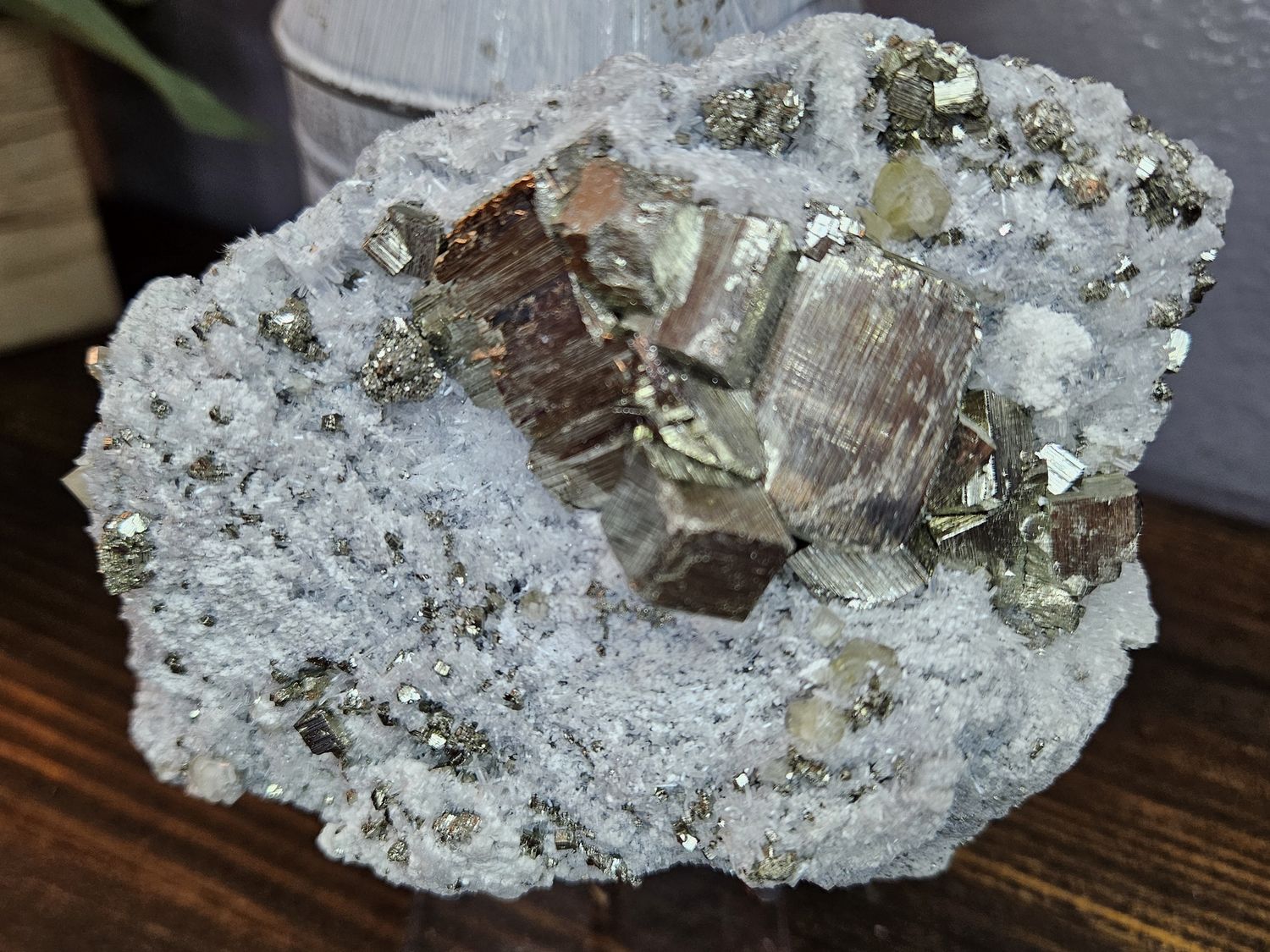 Pyrite on Quartz