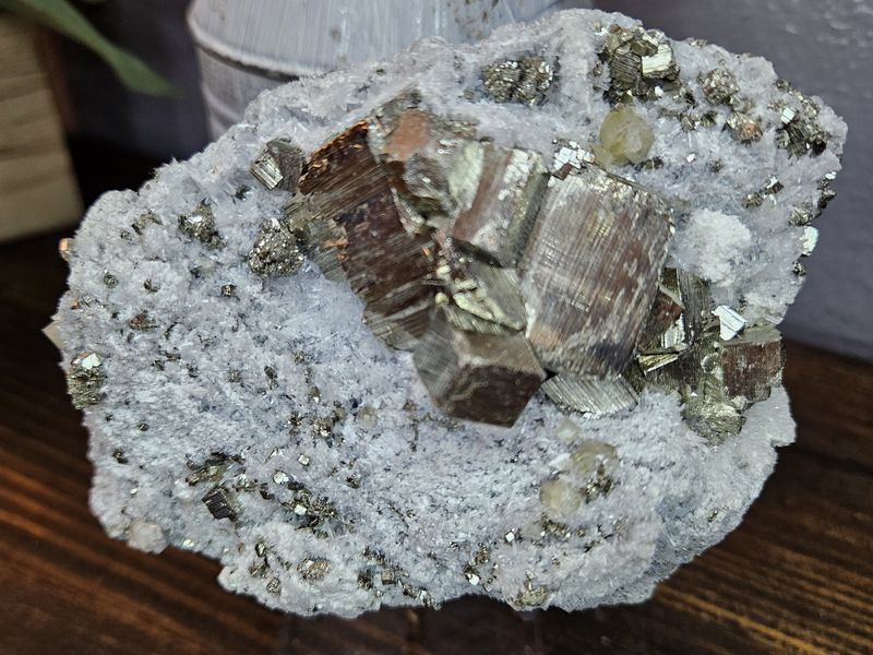 Pyrite on Quartz