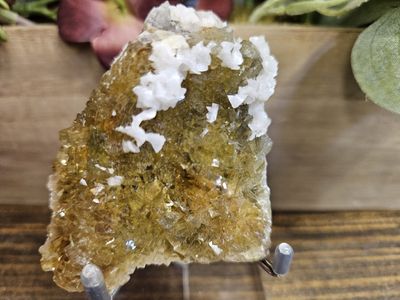 Yellow Fluorite w/Calcite.  Double sided!