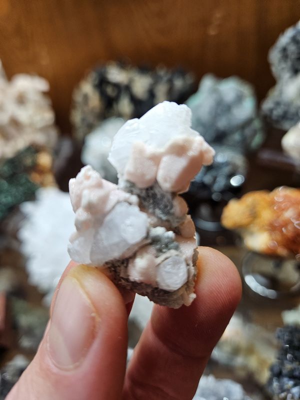 Very rare Mango Calcite and Calcite