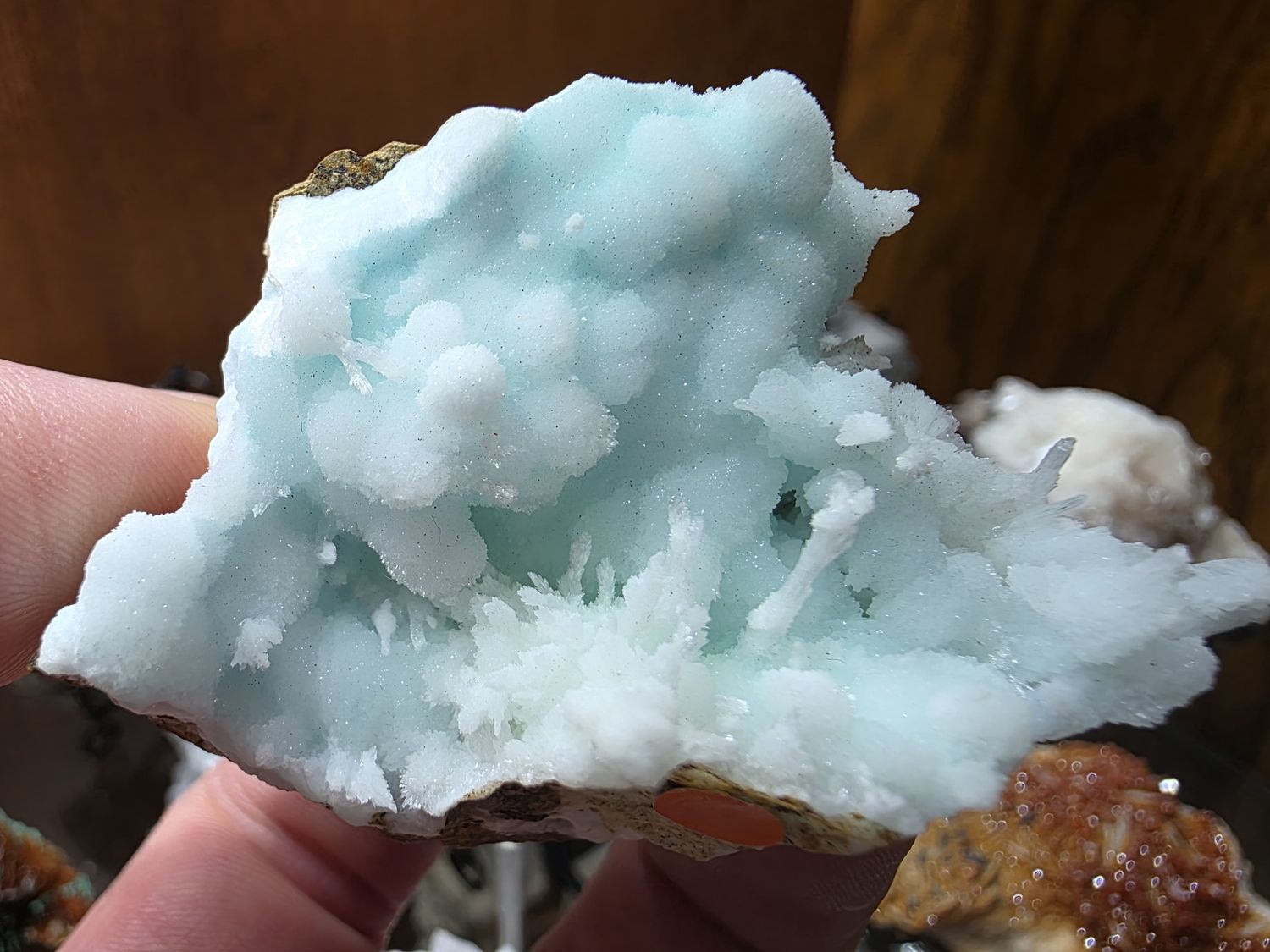 Blue Aragonite w/acrylic stand
