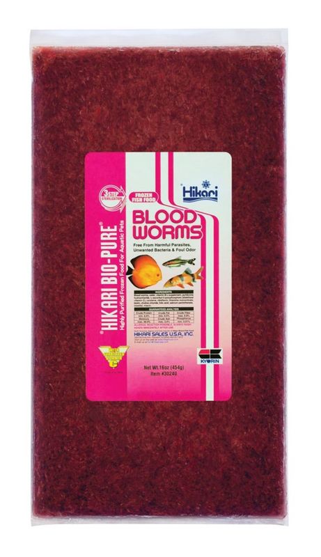 Hikari USA Blood Worm Frozen Fish Food 1ea/16 oz