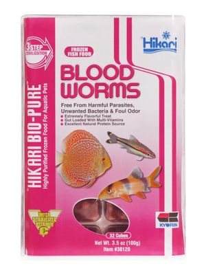 Hikari USA Blood Worm Frozen Fish Food 1ea/3.5 oz, 32 ct