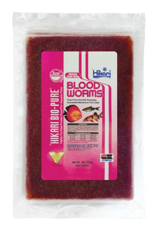 Hikari USA Blood Worm Frozen Fish Food 1ea/8 oz