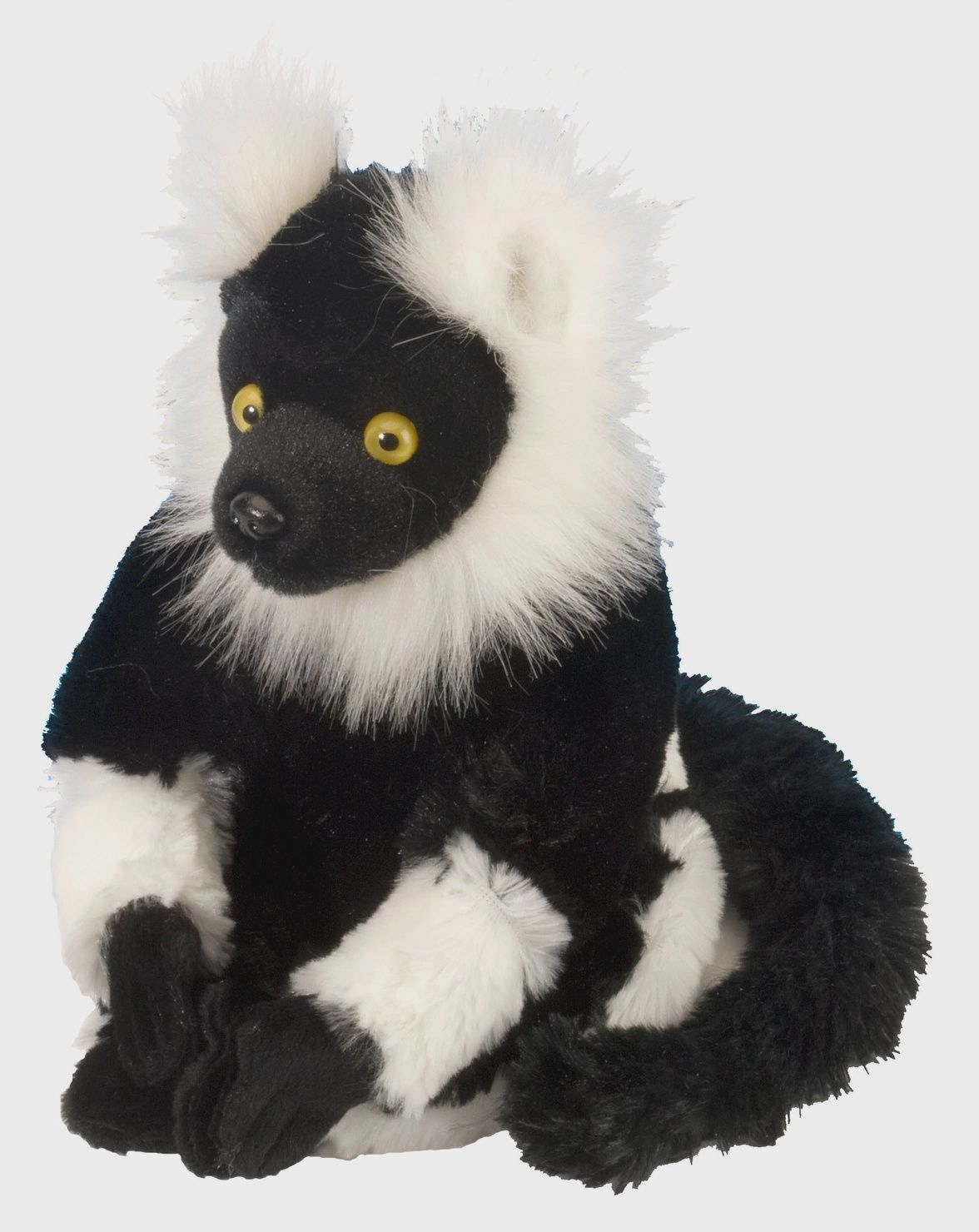 Ck-Mini Black White Ruffed Lemur Stuffed Animal 8&quot;
