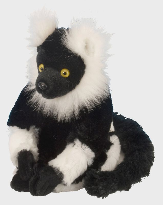 Ck-Mini Black White Ruffed Lemur Stuffed Animal 8&quot;
