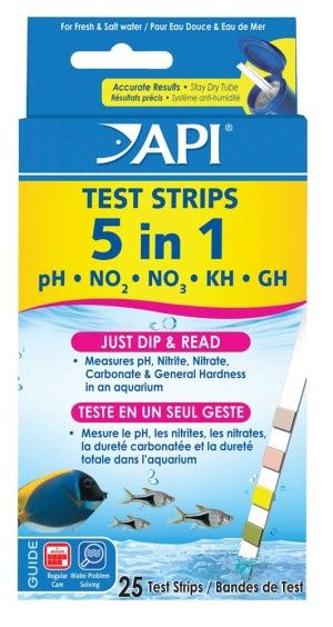 API 5-in-1 Freshwater Aquarium Test Strip 1ea/25 ct