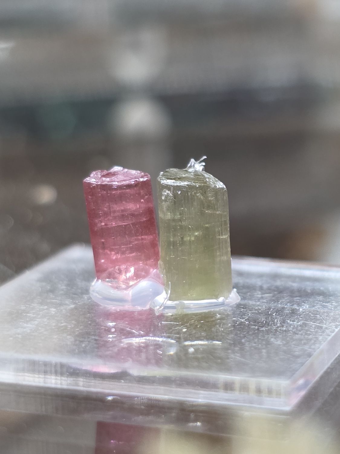 Tourmaline, 2piece on display stand