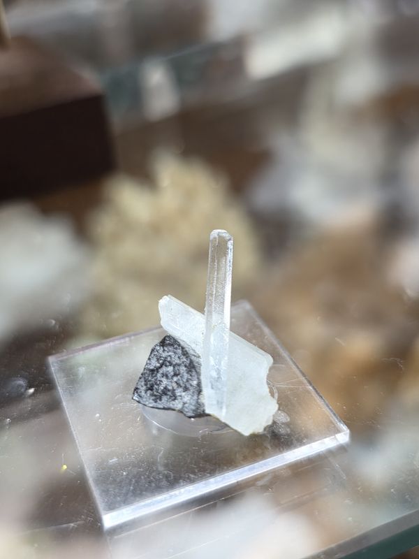Aquamarine w/Tourmaline on display