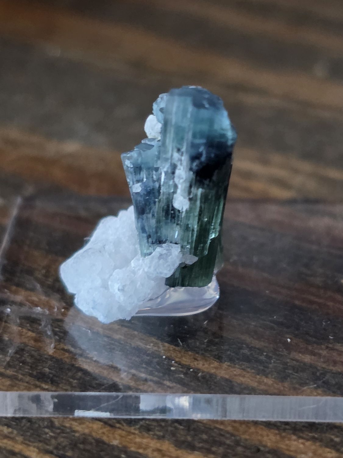 Bi-color Peacock Tourmaline w/Feldspar