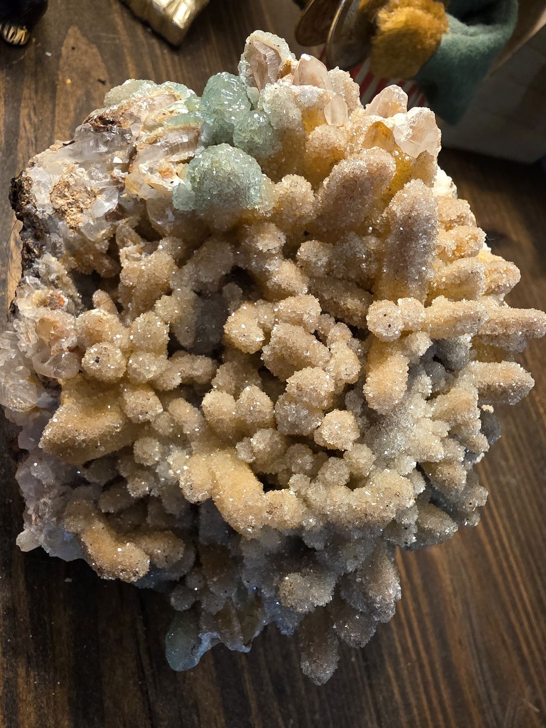 Hemimorphite on Quartz. #3.  Amazing piece!