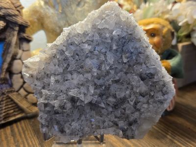 Pyrite Included Calcite Crystals with Druzy Chalcedony