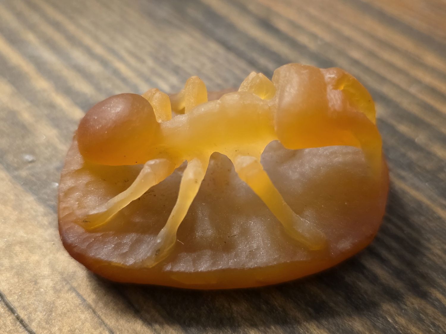 Carnelian Ant Carving from Single Natural Carnelian Crystal