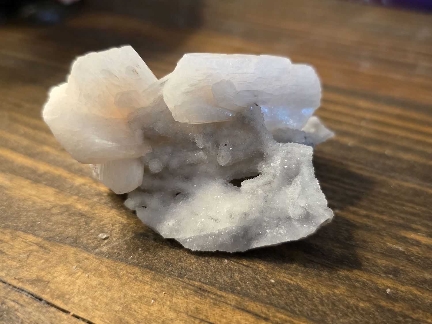 Stilbite Crystal w/Druzy Chalcedony