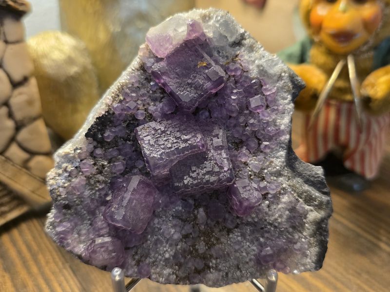 Purple Fluorite crystals in matrix