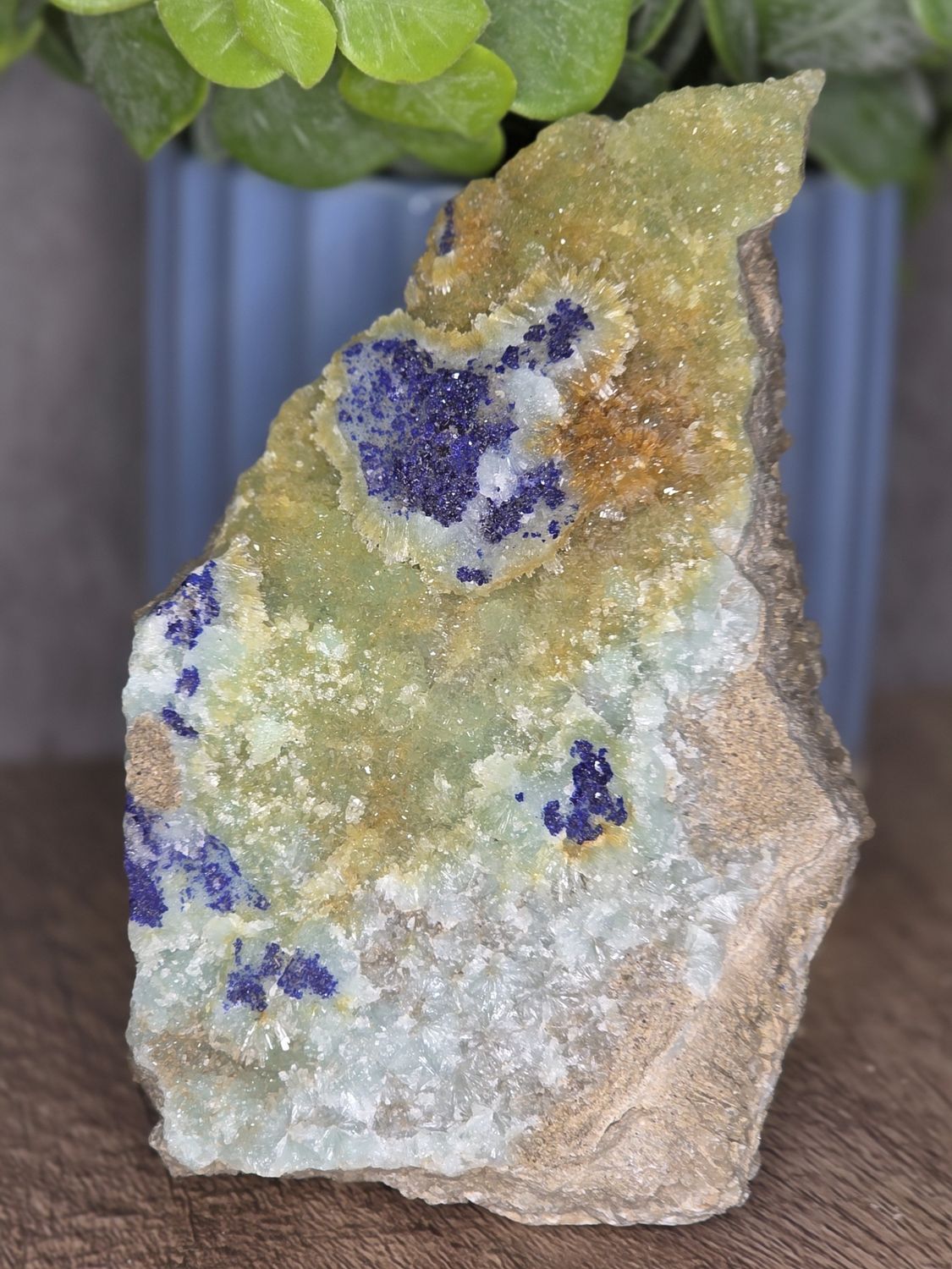 Aragonite w/Azurite.  Great colors, amazing pice!