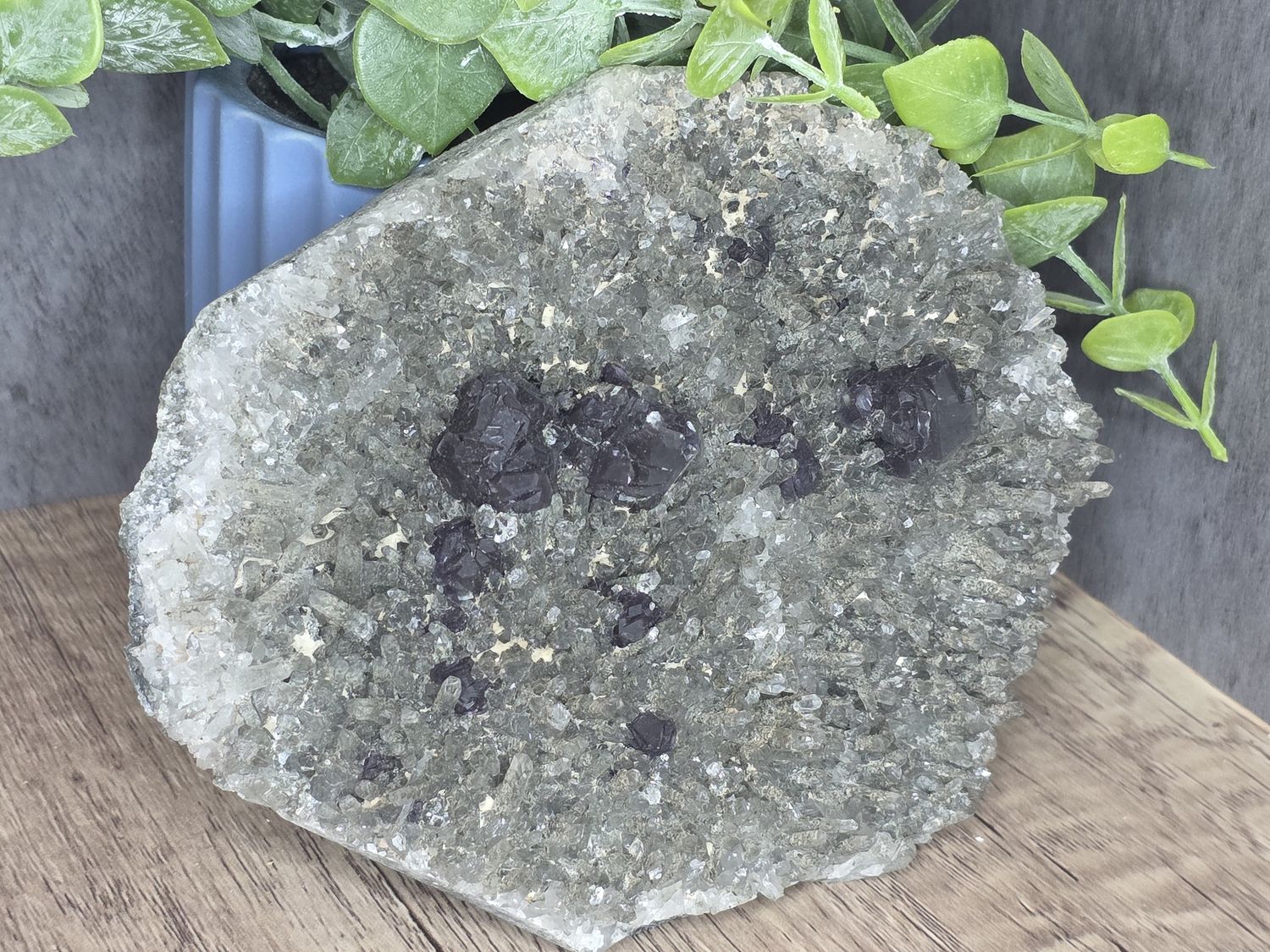 Quartz w/Chlorite &amp; Etched Fluorite