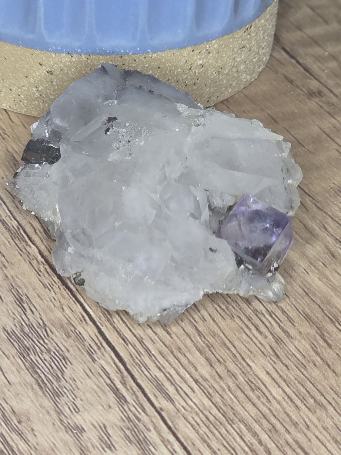 Elestial Quartz w/cubic Purple Fluorite!