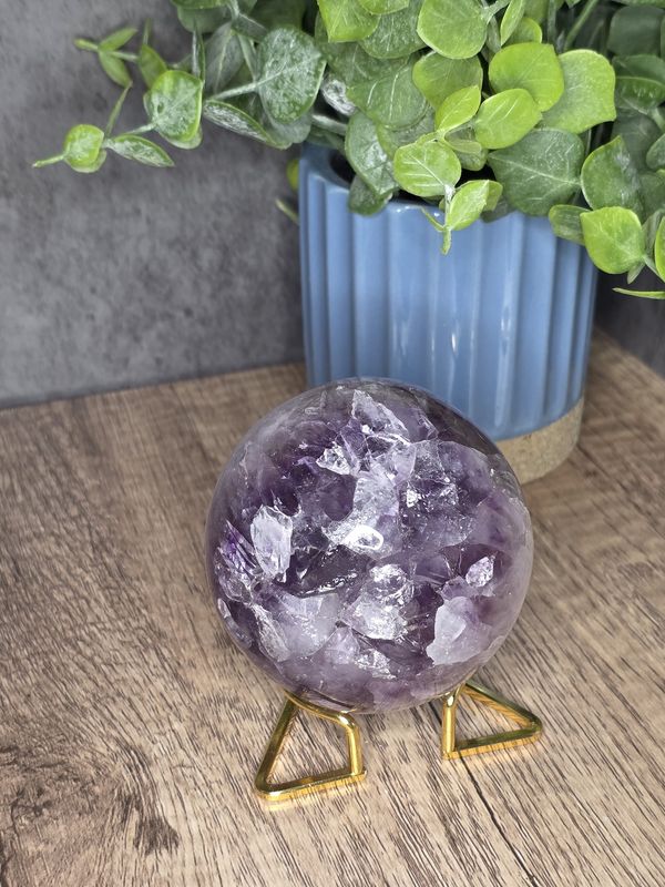 Polished Amethyst sphere w/stand!
