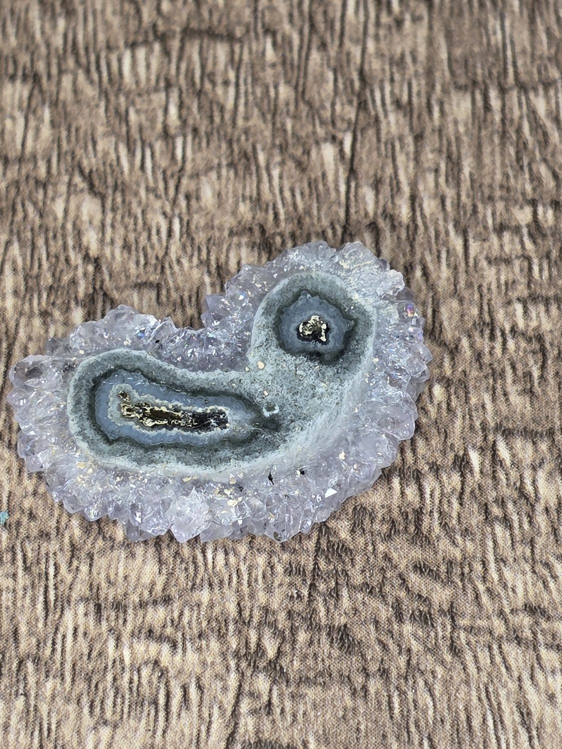 Amethyst Stalactite slice, polished.  Beautiful!