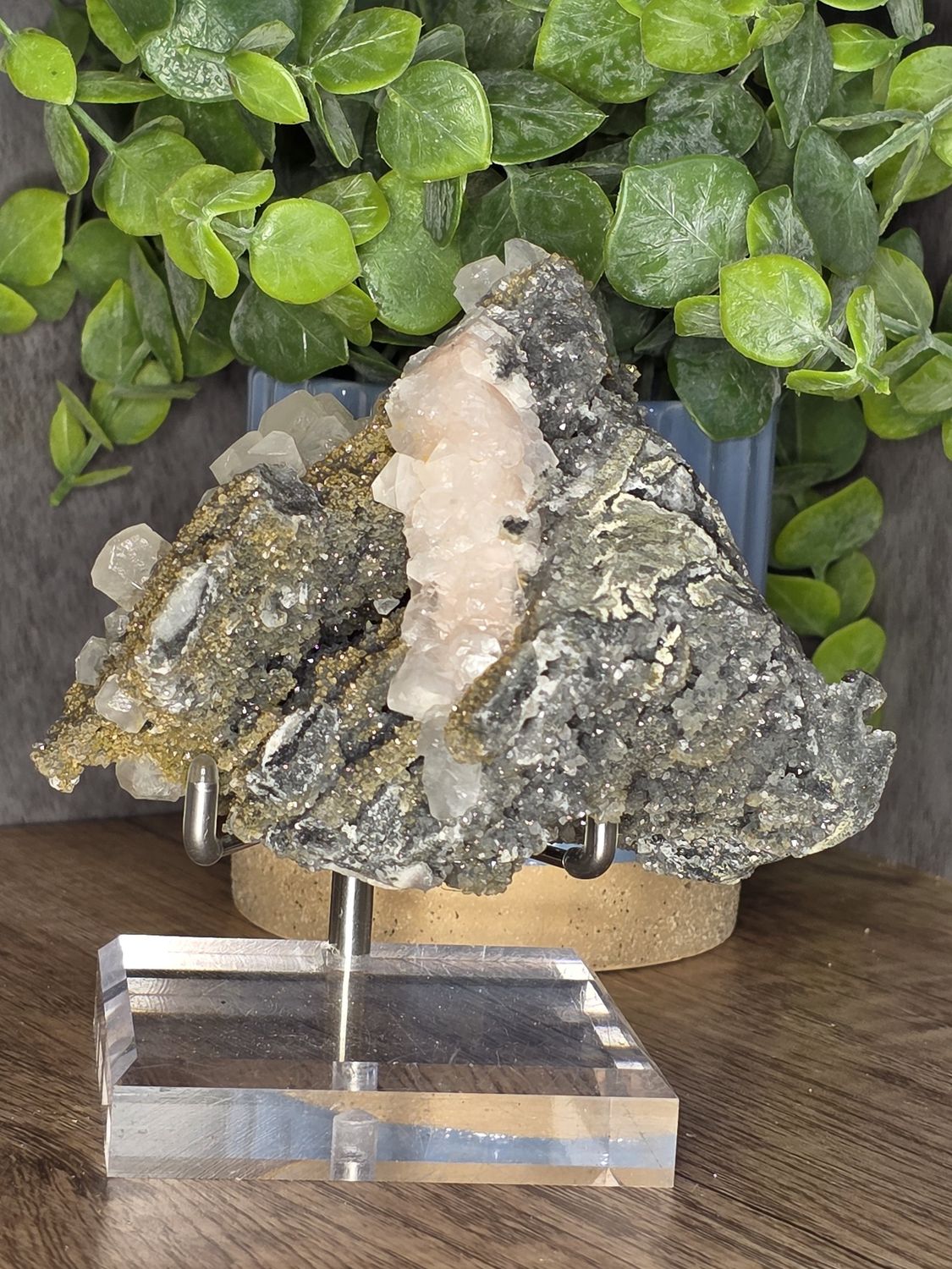 Druzy Quartz w/Calcite.  Must see in person!