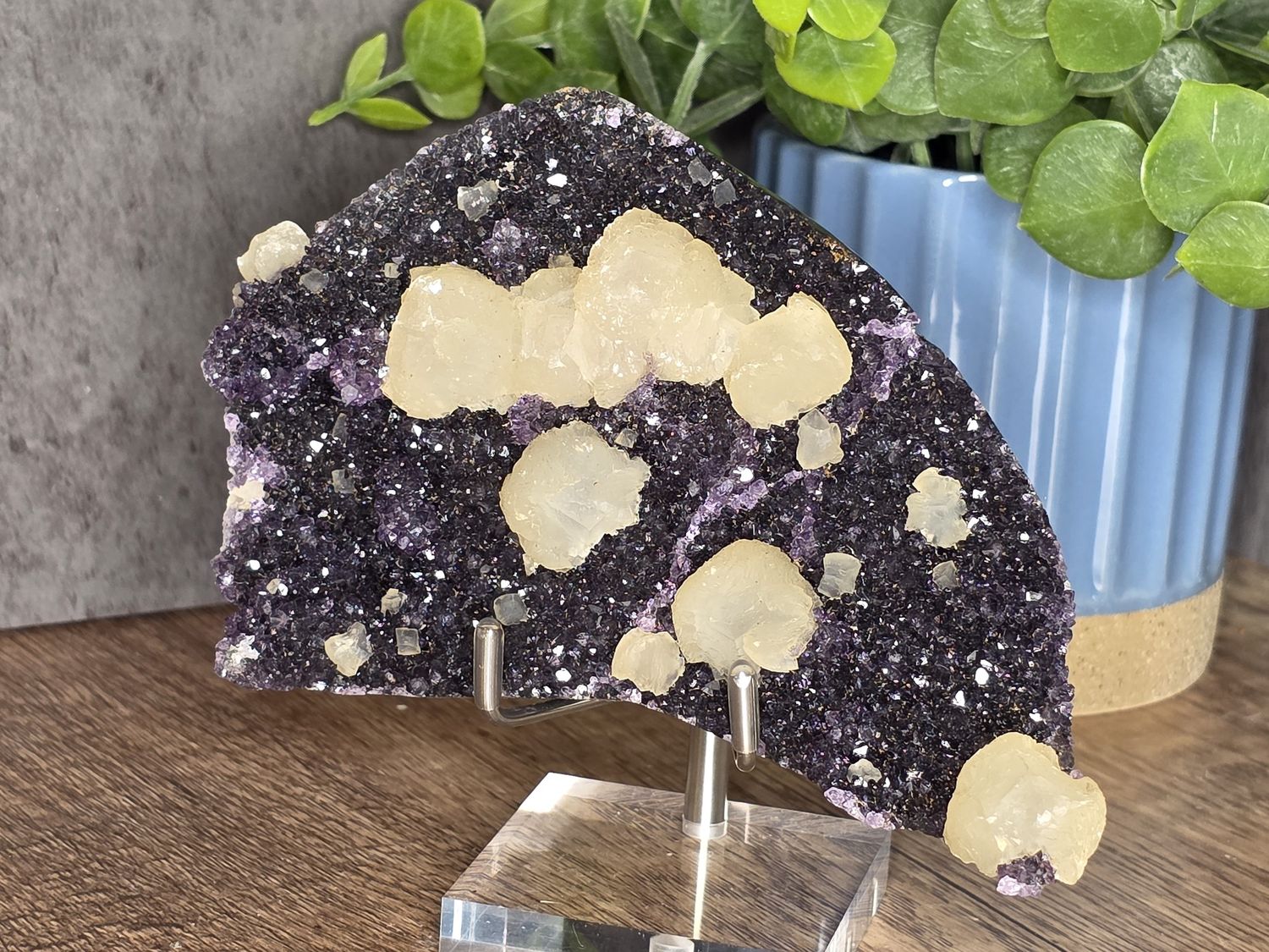 High quality purple Amethyst w/Calcite.