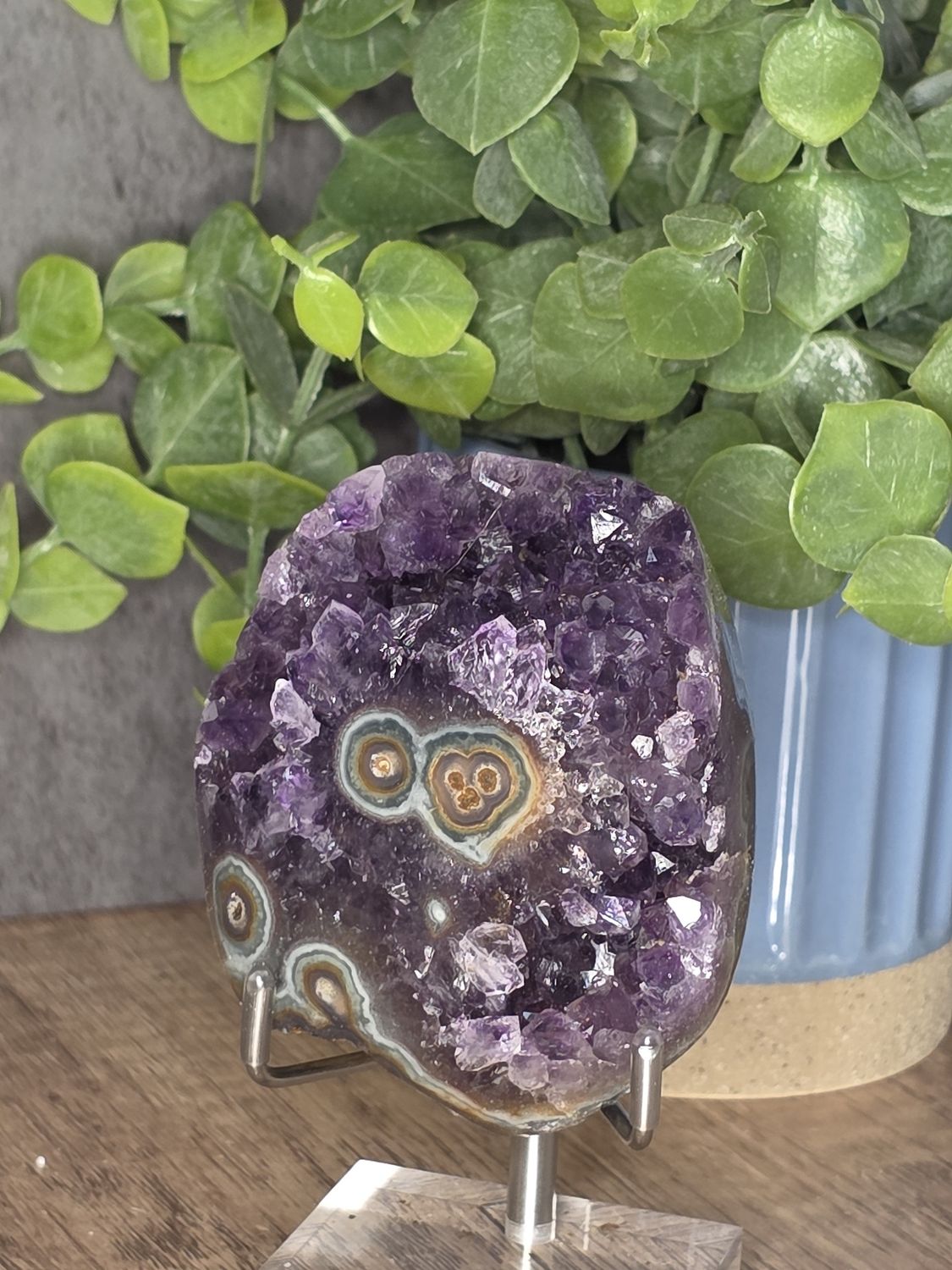 Deep Purple Amethyst w/polished stalactites