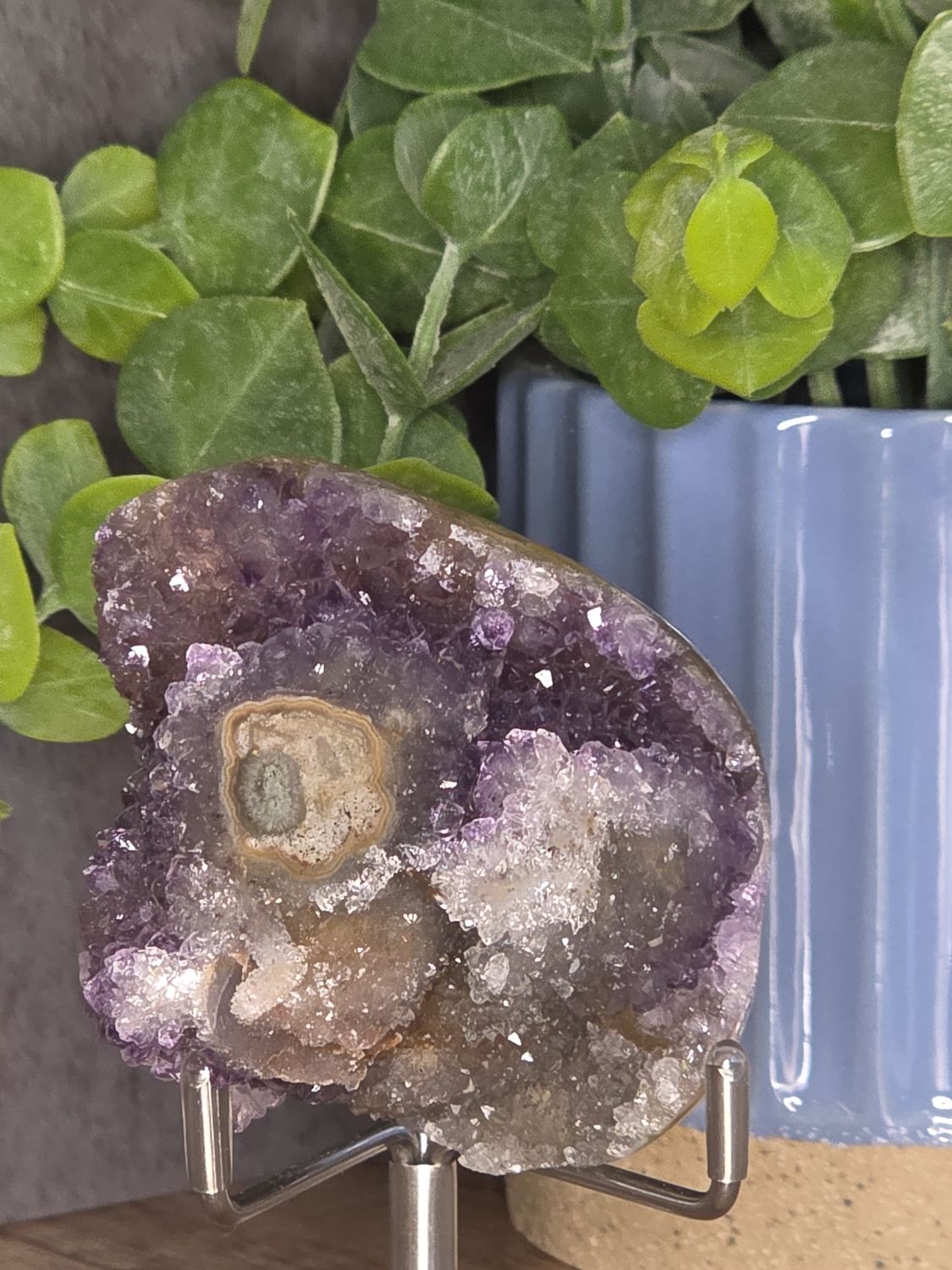 Purple Amethyst w/polished stalactite