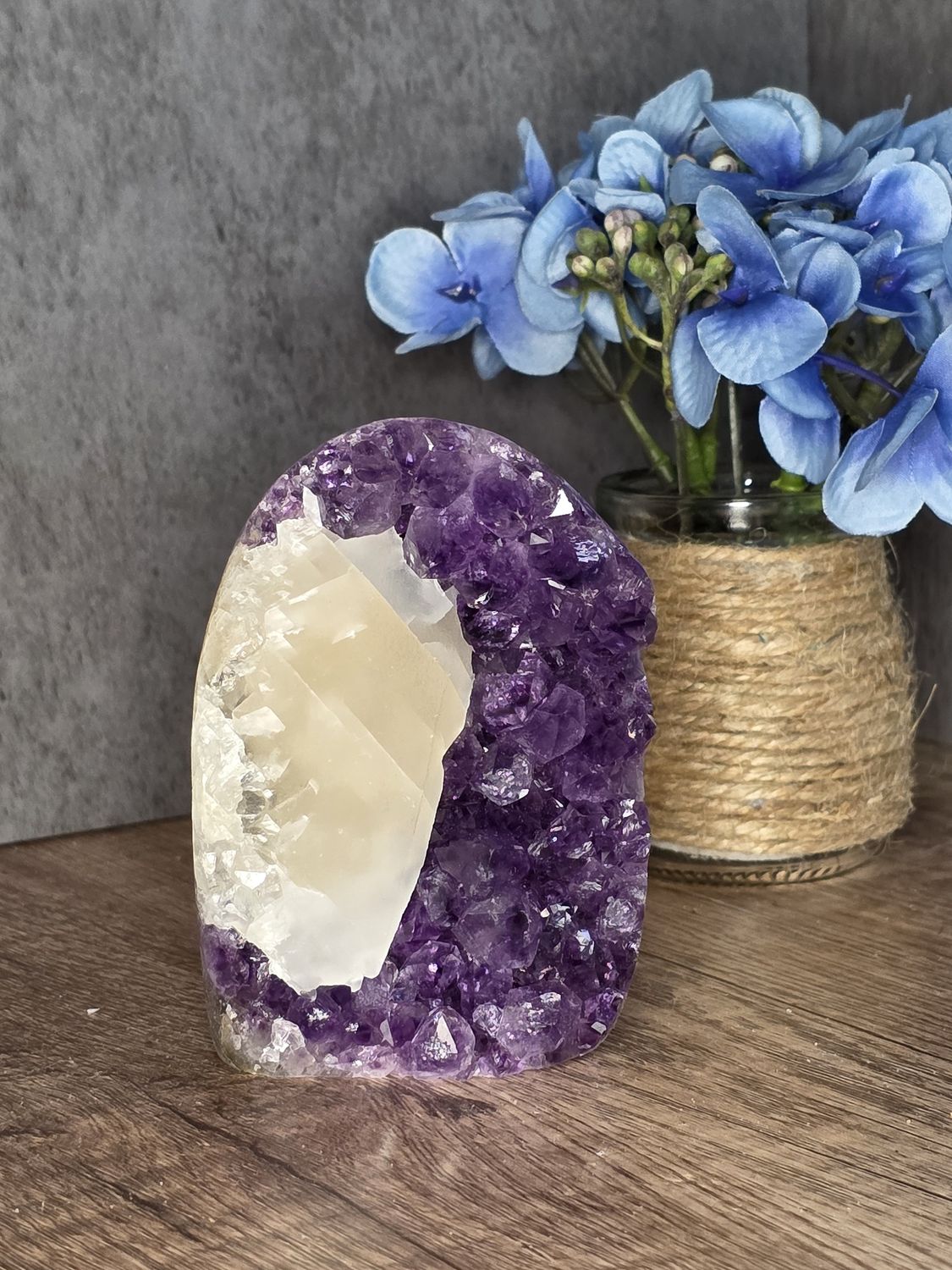 Deep Purple Amethyst w/large Calcite