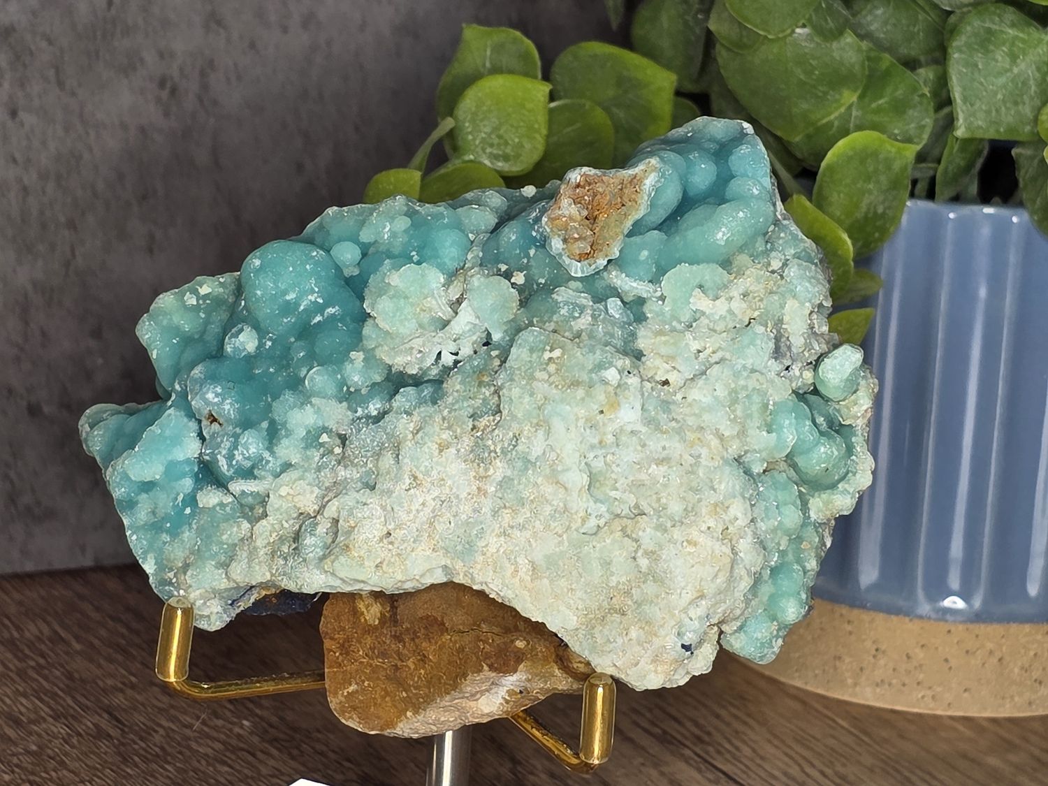 Botryoidal Smithsonite w/Azurite (on back)