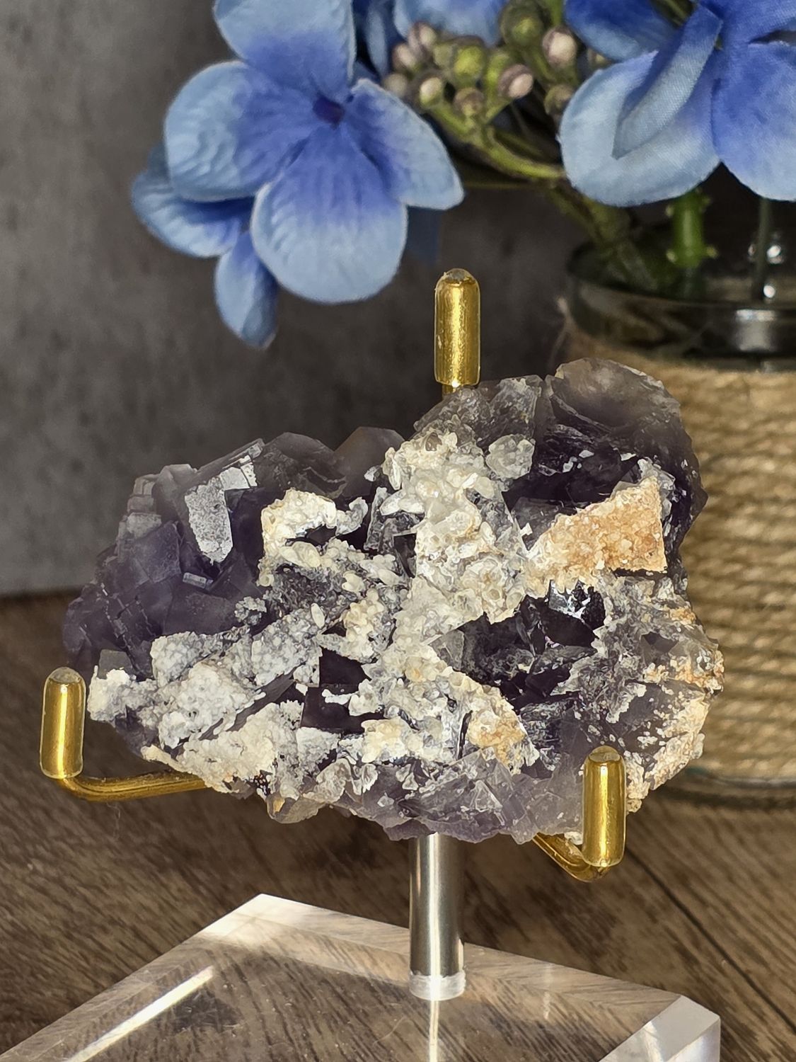 Purple Fluorite w/Calcite #3