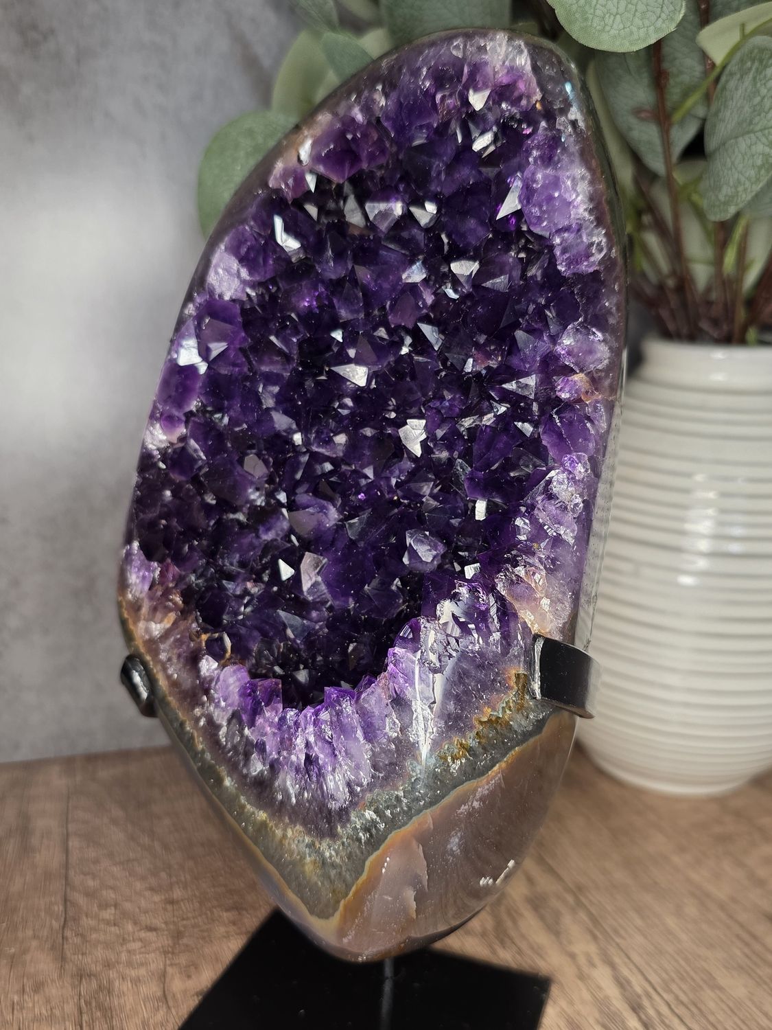 Amazing, high grade Purple Amethyst on custom stand