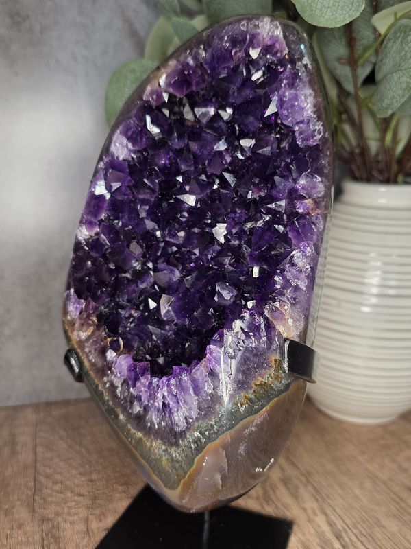 Amazing, high grade Purple Amethyst on custom stand