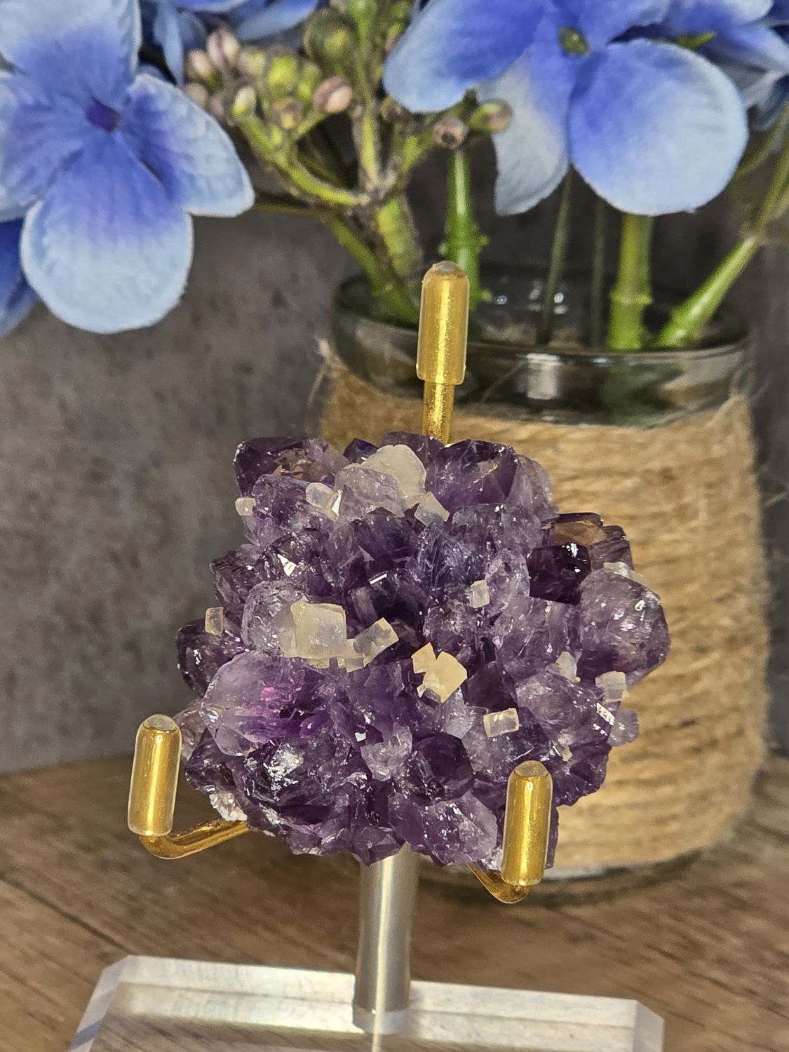 Amethyst flower w/Calcite