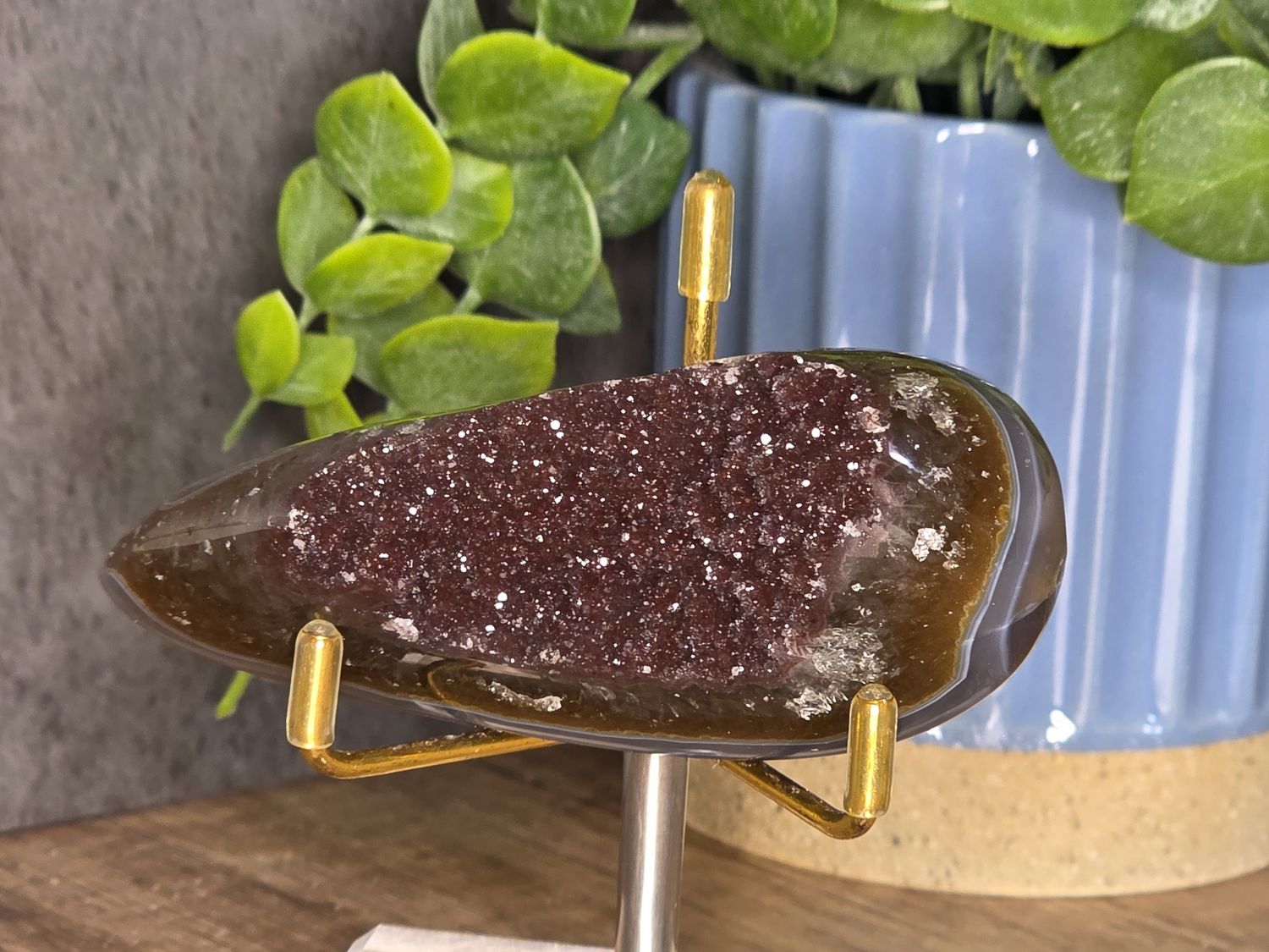 Druzy Red Amethyst w/polished sides