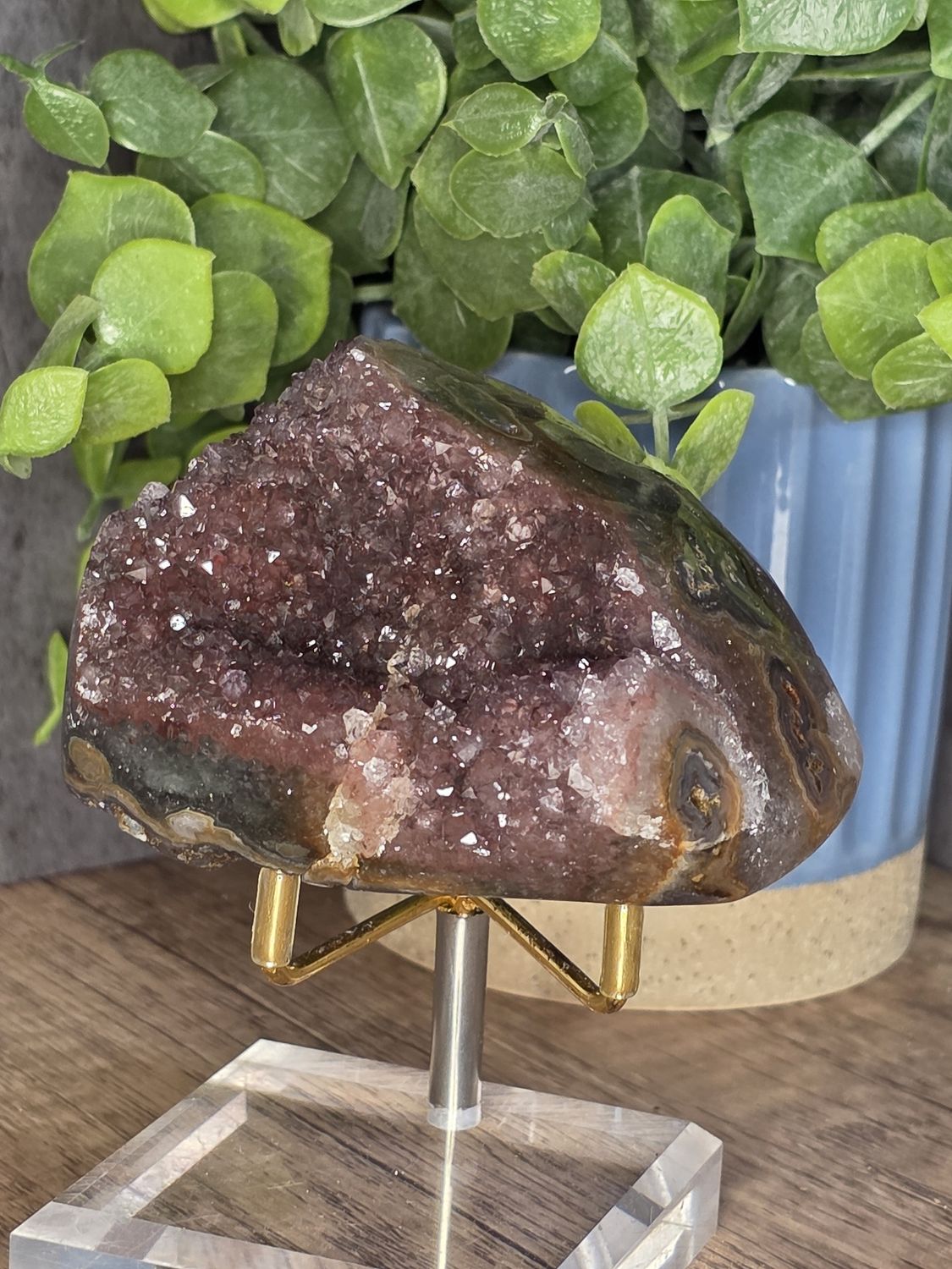 Amazing Red Amethyst w/polished stalactite