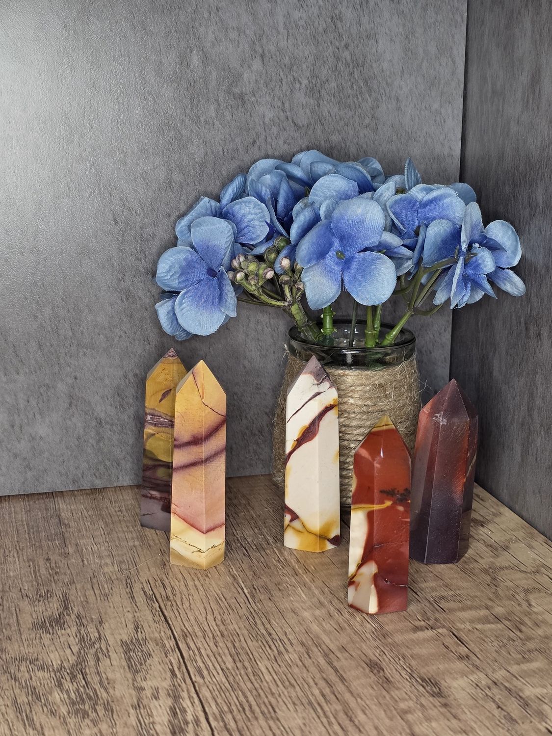 Mookaite Jasper polished towers