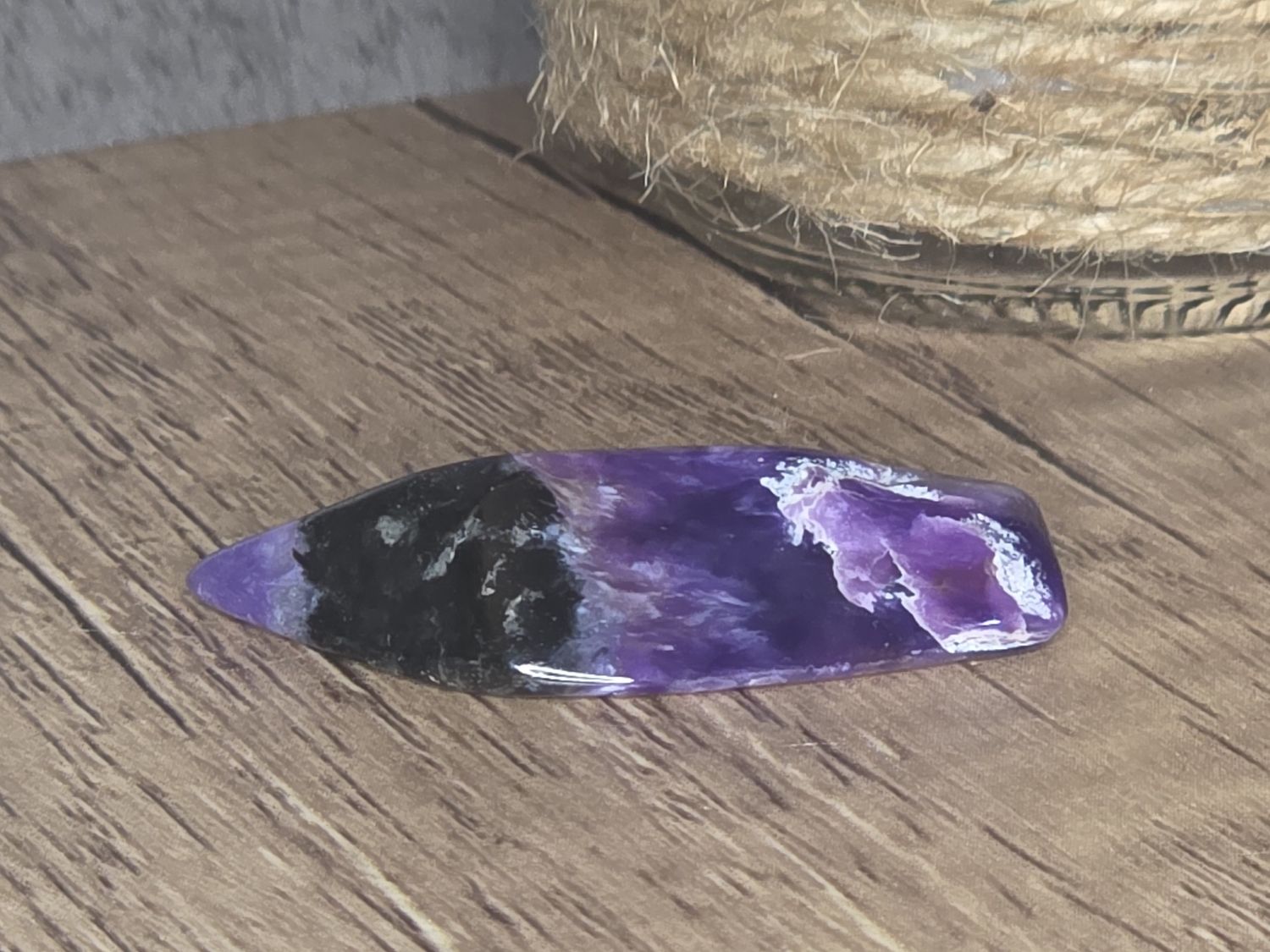 Polished Charoite, Aegirine